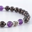 Load image into Gallery viewer, bracelet, shungite, amethyst, silver - detail