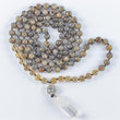 Load image into Gallery viewer, mala beads, mala necklace, labradorite, golden rutilated quartz, pyrite, clear quartz