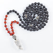 Load image into Gallery viewer, mala beads, mala necklace, black agarwood, dragon agate, pyrite, clear quartz