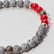 Load image into Gallery viewer, bracelet, grey agate, red agate, pyrite
