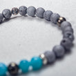 Load image into Gallery viewer, bracelet, grey agate, aquamarine, pyrite