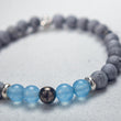 Load image into Gallery viewer, bracelet, grey agate, blue jade, pyrite