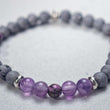 Load image into Gallery viewer, bracelet, grey agate, amethyst, pyrite