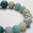 Load image into Gallery viewer, bracelet, matte amazonite, indian agate, labradorite, silver - detail