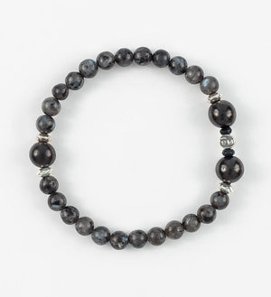 beautiful hand-made bracelet, labradorite, shungite, sterling silver
