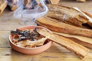 burning palo santo sticks