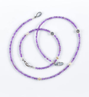 exquisite amethyst necklace and bracelet, sterling silver, white sapphire, faceted amethyst