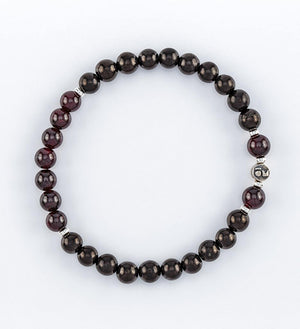 bracelet, shungite, garnet, silver