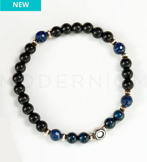 NEW Tesla bracelet with black and blue beads