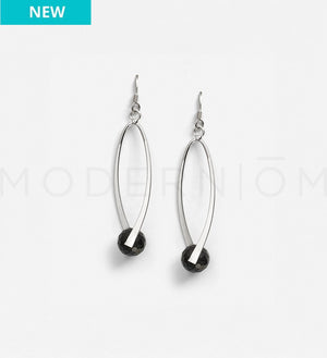 SILVER LOOP Shungite Earrings