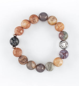 bracelet, sunstone, labradorite, indian agate