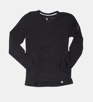 black vitality long sleeve v-neck