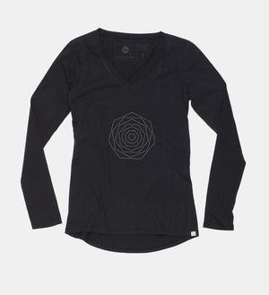 black flower long sleeve t-shirt